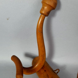 Old beech wood coat rack curved circa 1930-1950 4 hooks SB