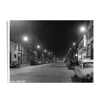 Photo print framed paris 1965 paris xi avenue parmentier by night