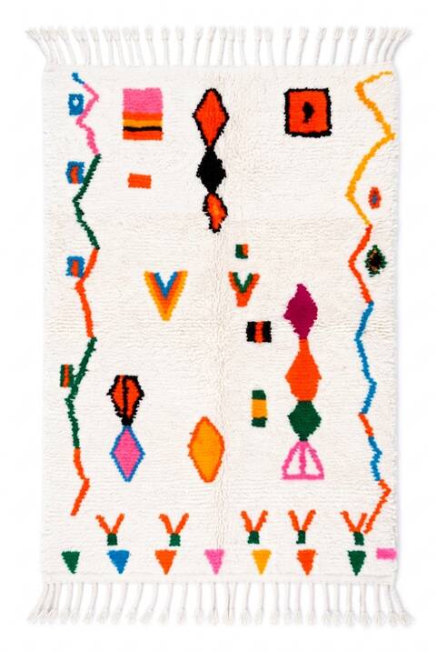 Magnificent & Authentic Azilal Berber rug in wool – Unique piece