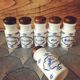 6 vintage opaline spice jars