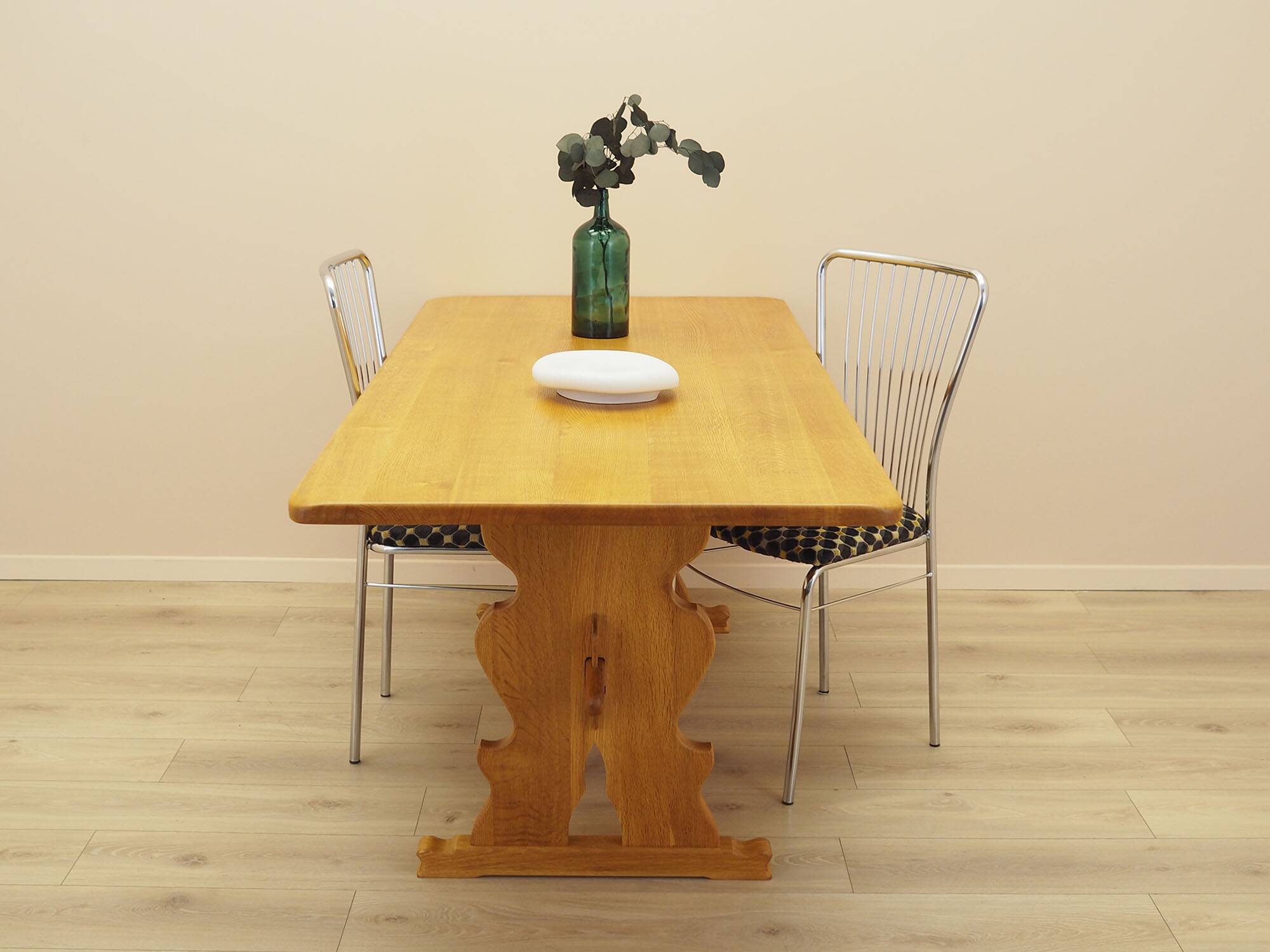 Solid oak dining table, Danish design, 1960s