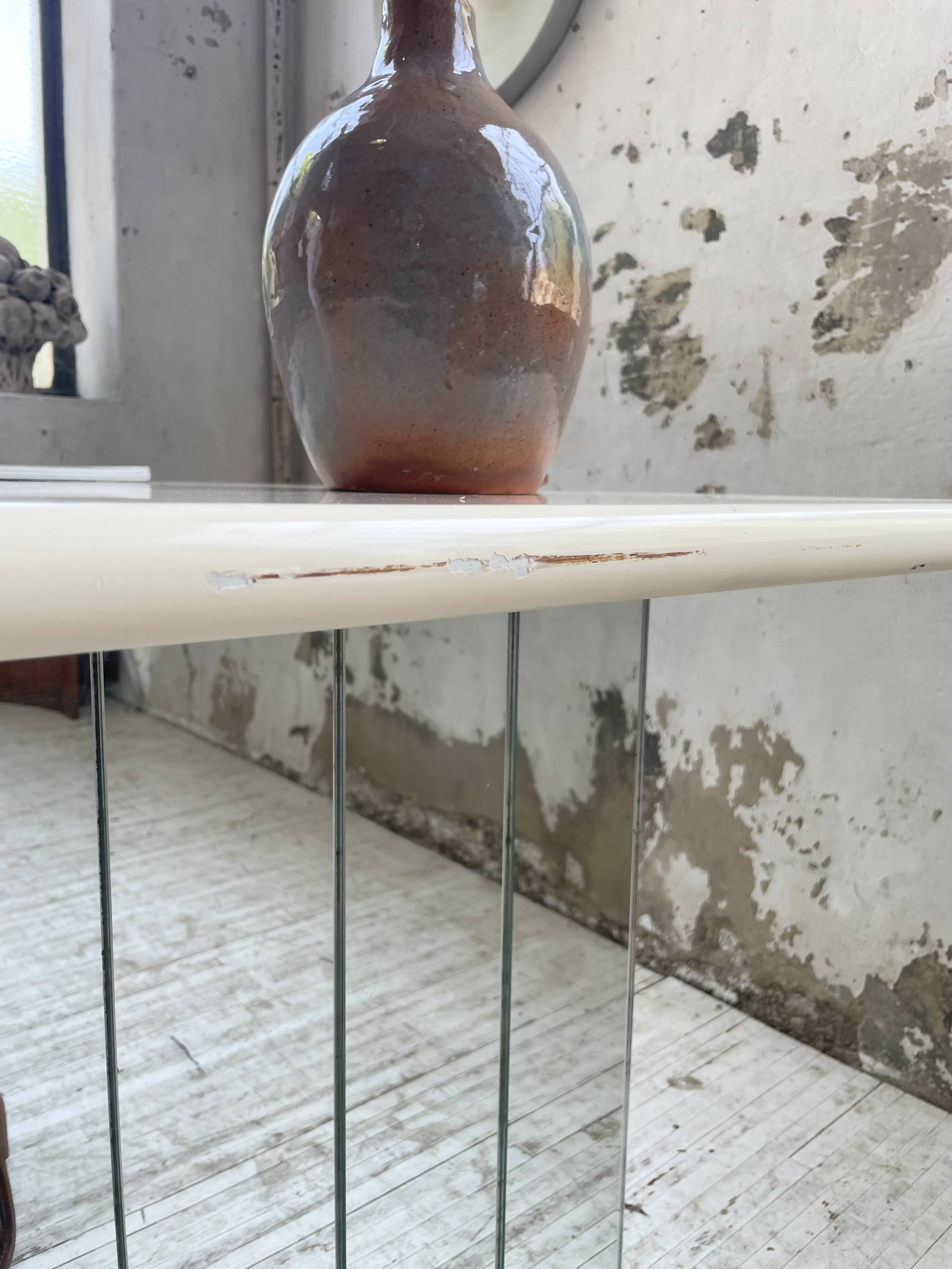 80s lacquered desk and mirror