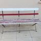 Vintage foldable wrought iron wood garden bench