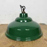 Industrial British Green Enamel Factory Pendant Lamp, 1960s