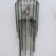 Pair of Carlo Nason Chiseled Murano Glass Cascade Sconces for Mazzega, 1960