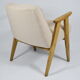 Fauteuil original 366 designer J.Chierowski années 1960, beige, bois de chêne