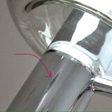 Sconce chrome and smoked glass vintage design 70s