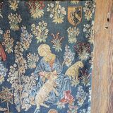 Belgian thousand-flower tapestry representing sheep shearing.