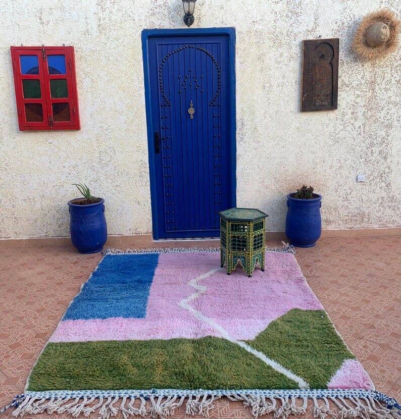 Handmade pure wool rug, size 150 x 250 cm