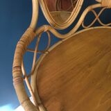 Old rattan hairdresser with stool