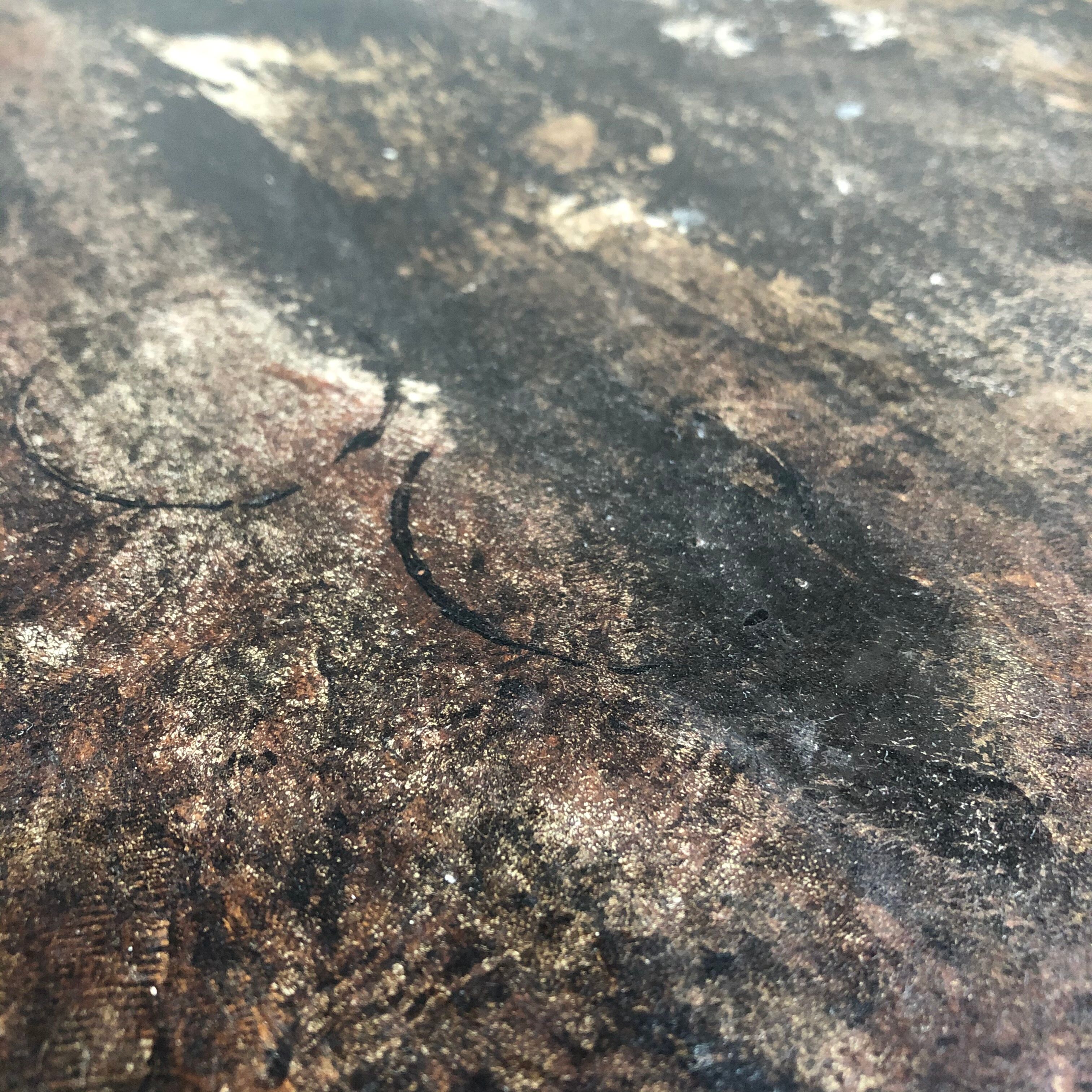 Former wooden workshop dresser, black patina