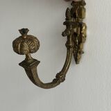 antique wall hook, gilded sculpted metal