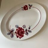 Badonviller oval serving platter, Monique roses pattern