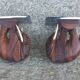 Pair of Art Deco elephant bookends in rosewood with chrome base.