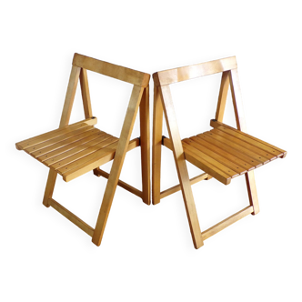 Pair of Italian folding chairs