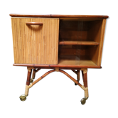 Meuble bar vintage en bambou
