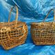 Lot de 2 petits paniers en osier tressés main