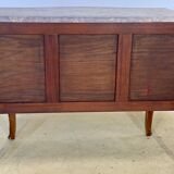 Curved chest of drawers Louis XV style in marquetry