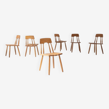 Set of 6 dining chairs by Carl-Gustav Boulogner for AB Bröderna Wigells Stolfabrik, Sweden 1960s