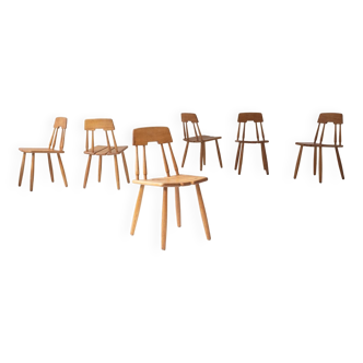 Set de 6 chaises de salle à manger par Carl-Gustav Boulogner pour AB Bröderna Wigells Stolfabrik, Suède Années 1960