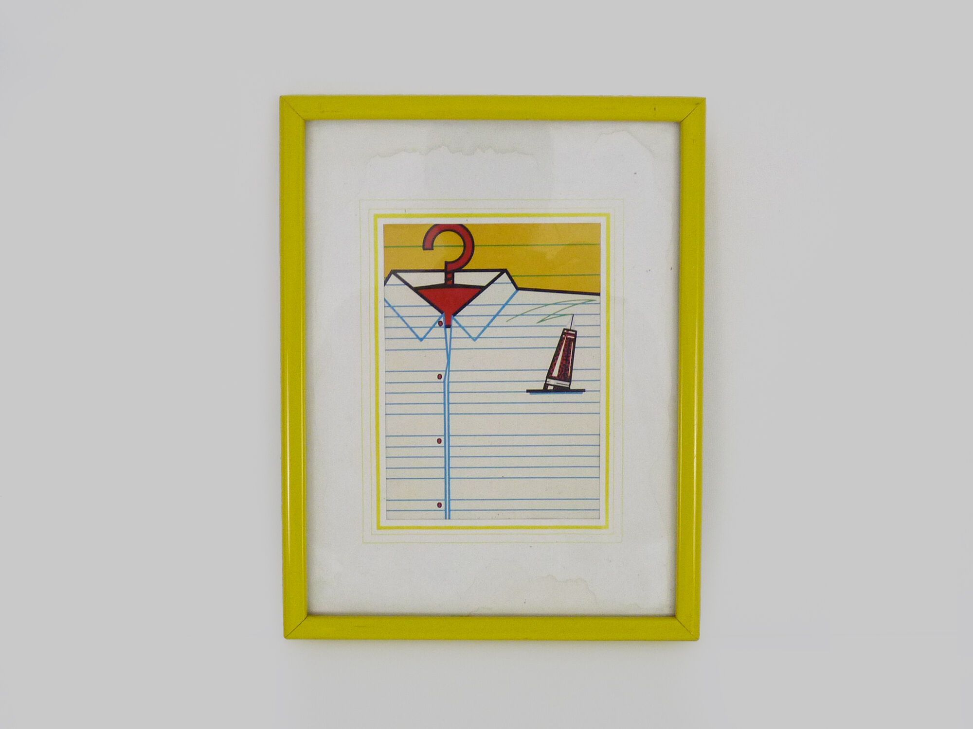 Set of 4 illustrations, advertising series shirt, polo. Provider. Pascal Pinet. Year 80