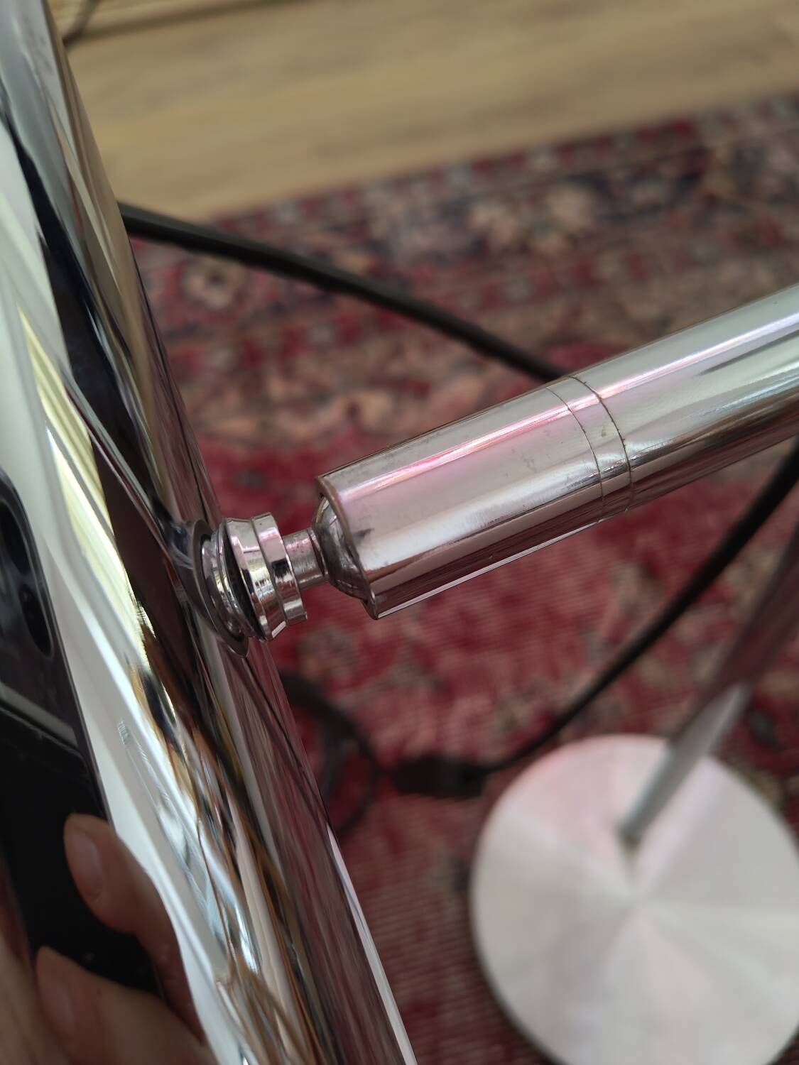 Lampe de Bureau Vintage Chrome & Aluminium – Design 70s – Réglable