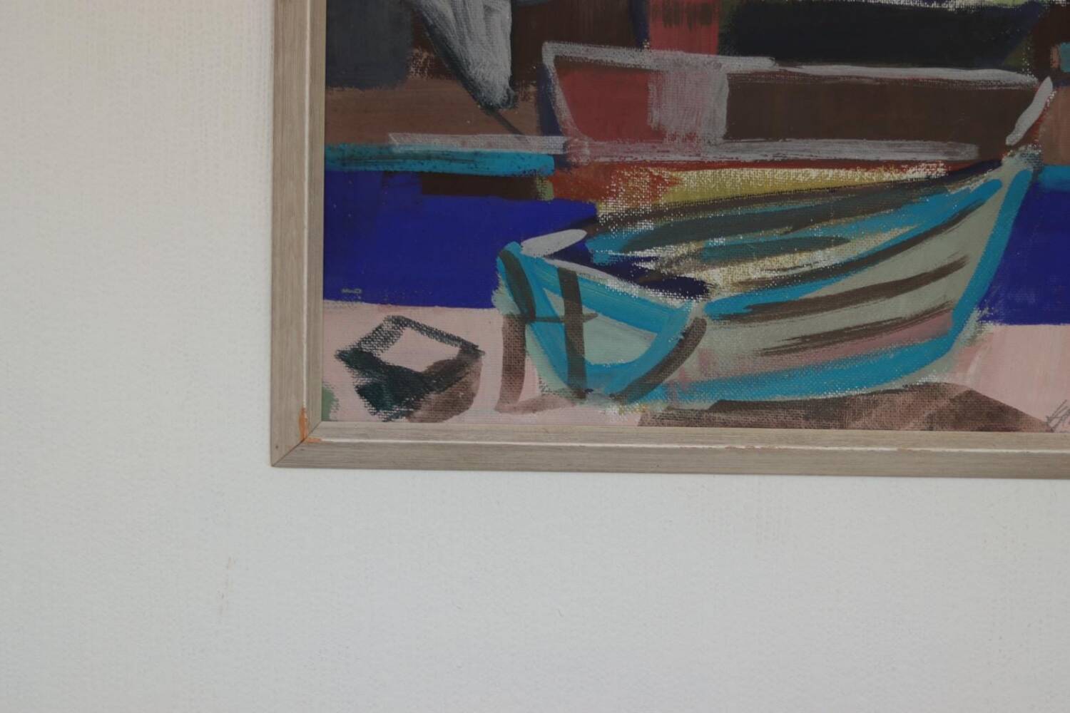 Swedish Oil on Panel – “Harbour Motif with Boats” by Hannes Glaeser