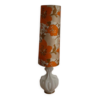 Very large 70s lamp or retro floor lamp - illuminated opal glass