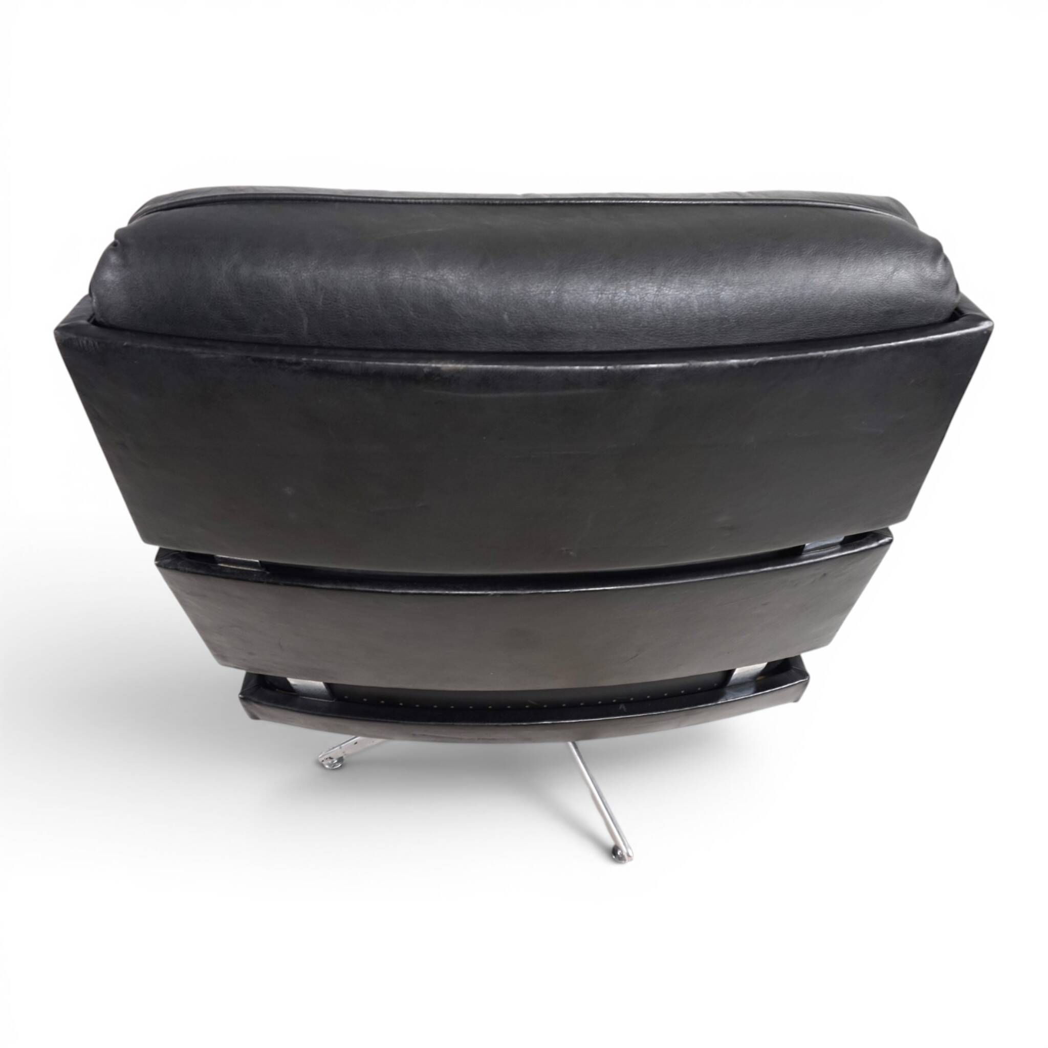 Howard Keith Kohinoor Leather Armchair with Ottoman for HK Furniture, 1970