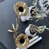 brutalist double flame chandelier