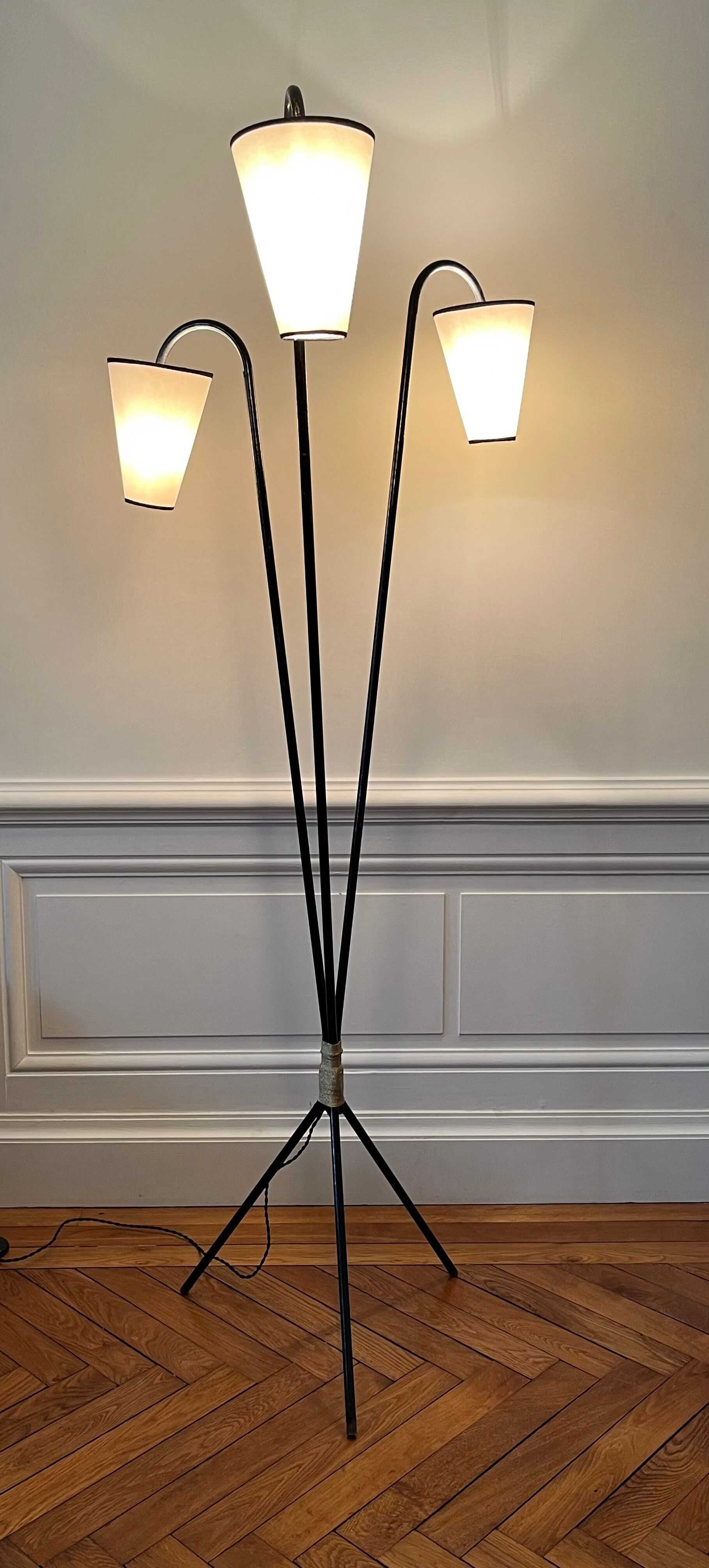 Vintage tripod floor lamp
