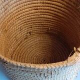Vintage round straw basket
