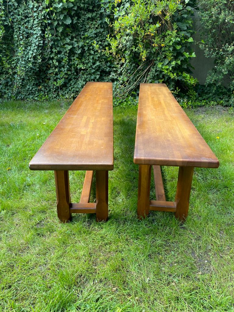 Vintage solid oak bench 220cm