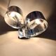 Spage age stainless steel wall light with two lights, 1970.
