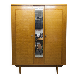 Armoire 1970 scandinave penderie étagère miroir 21x126 2 portes