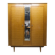 1970 Scandinavian wardrobe with shelves and mirror, 21x126, 2 doors.