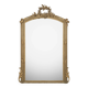 19th C antique French Louis XVI mirror with leave crest