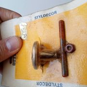 Vintage furniture knob in Louis XV style, gilded with fine gold.