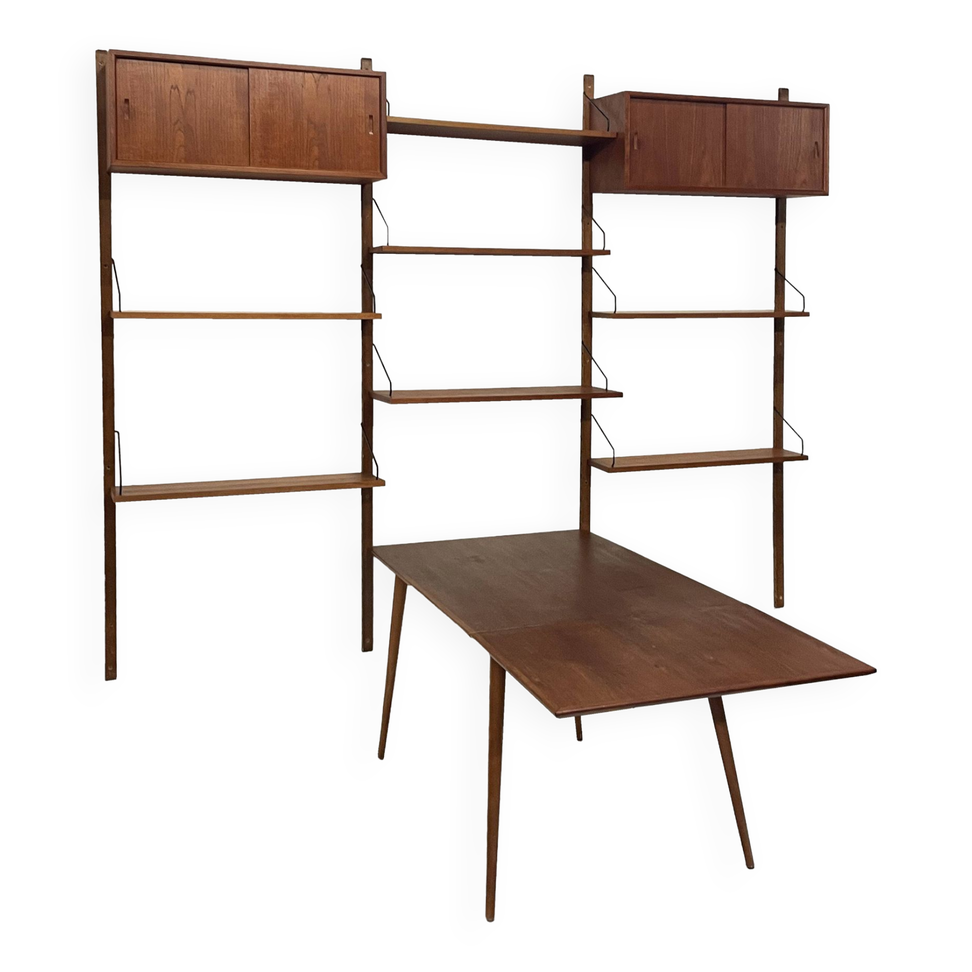 Vintage Poul Cadovius Royal System wandsysteem wandmeubel