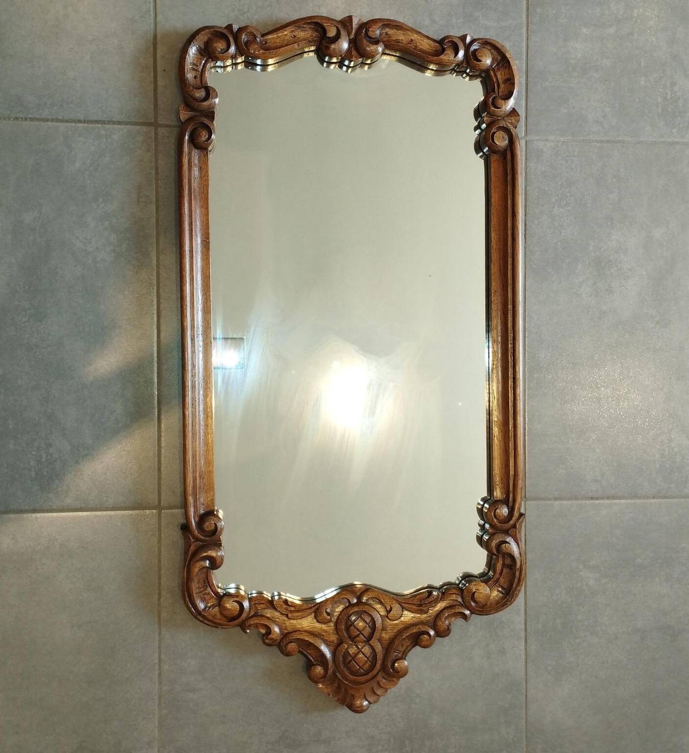 Large mirror in baroque rocaille rococo style