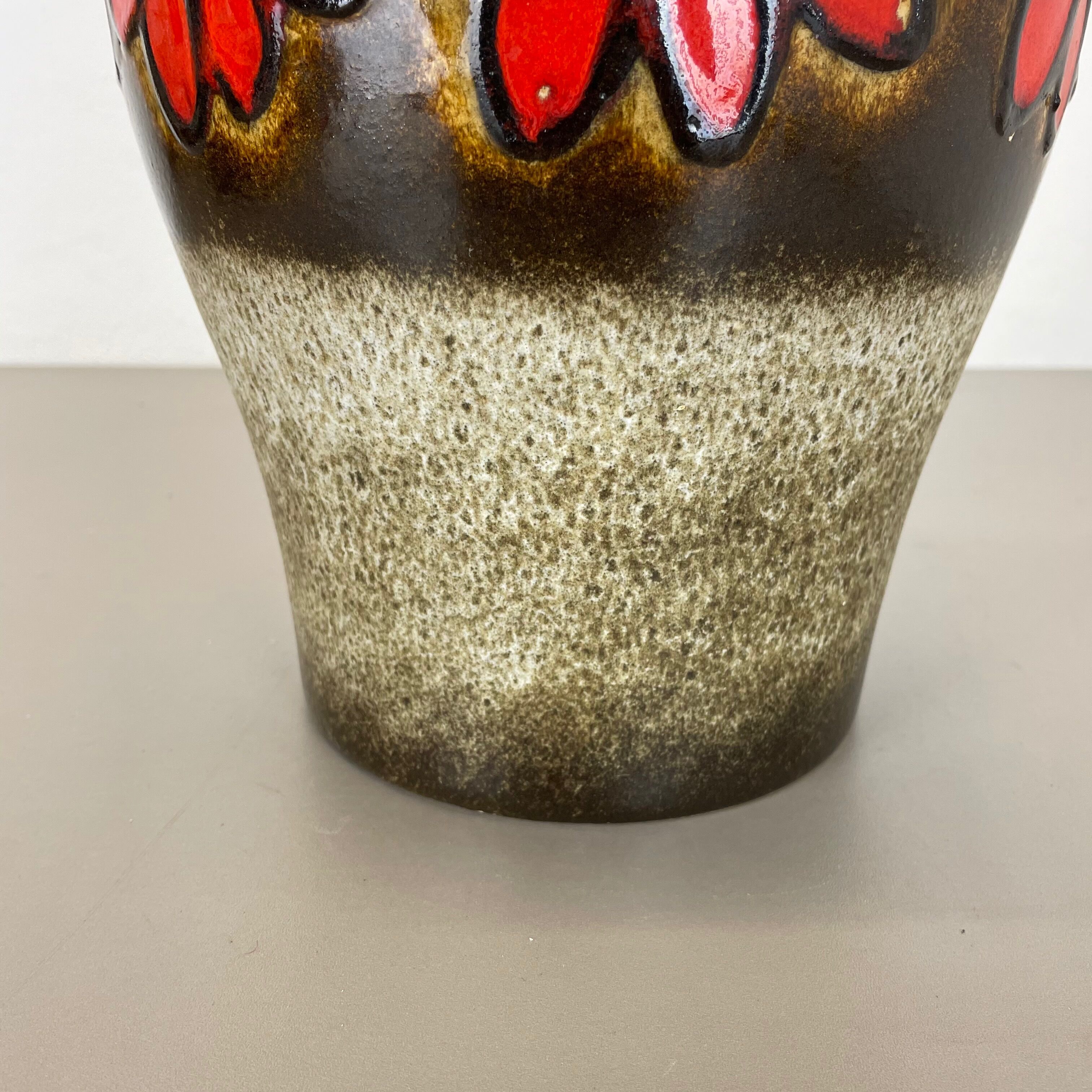 Pottery fat lava multi-color floor vase made by Scheurich, 1970s