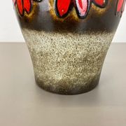 Pottery fat lava multi-color floor vase made by Scheurich, 1970s