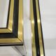 Set of Nesting Coffee Tables in Gold Metal & Beveled Glass by Pierre Vandel