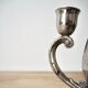 Triple silver plated candle holder