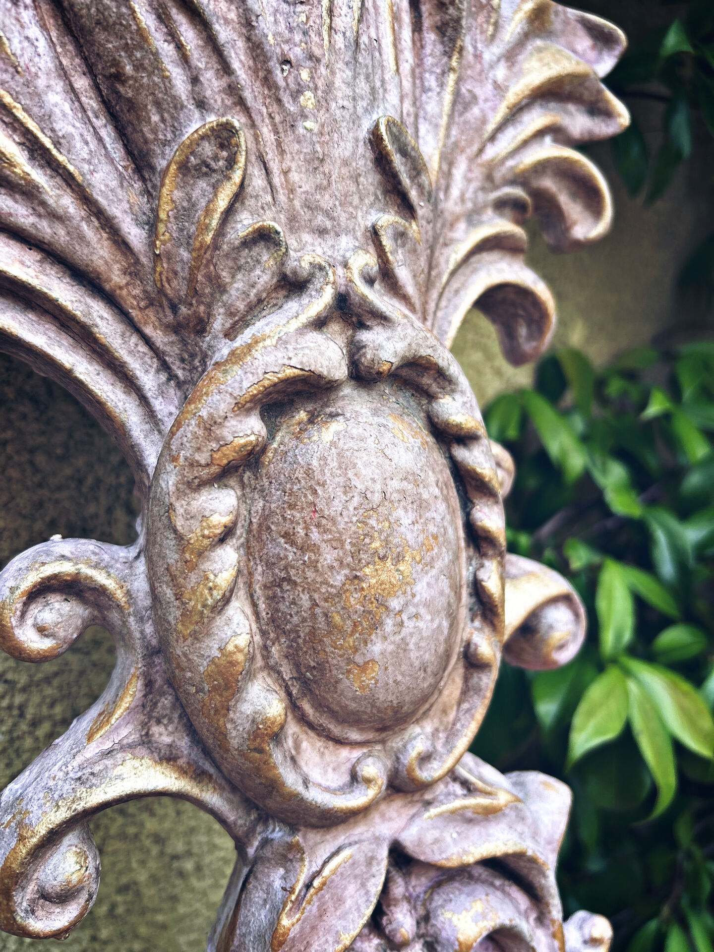 Incredible patinated wall candle holder