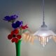 Suspension abat-jour vintage en verre dépoli