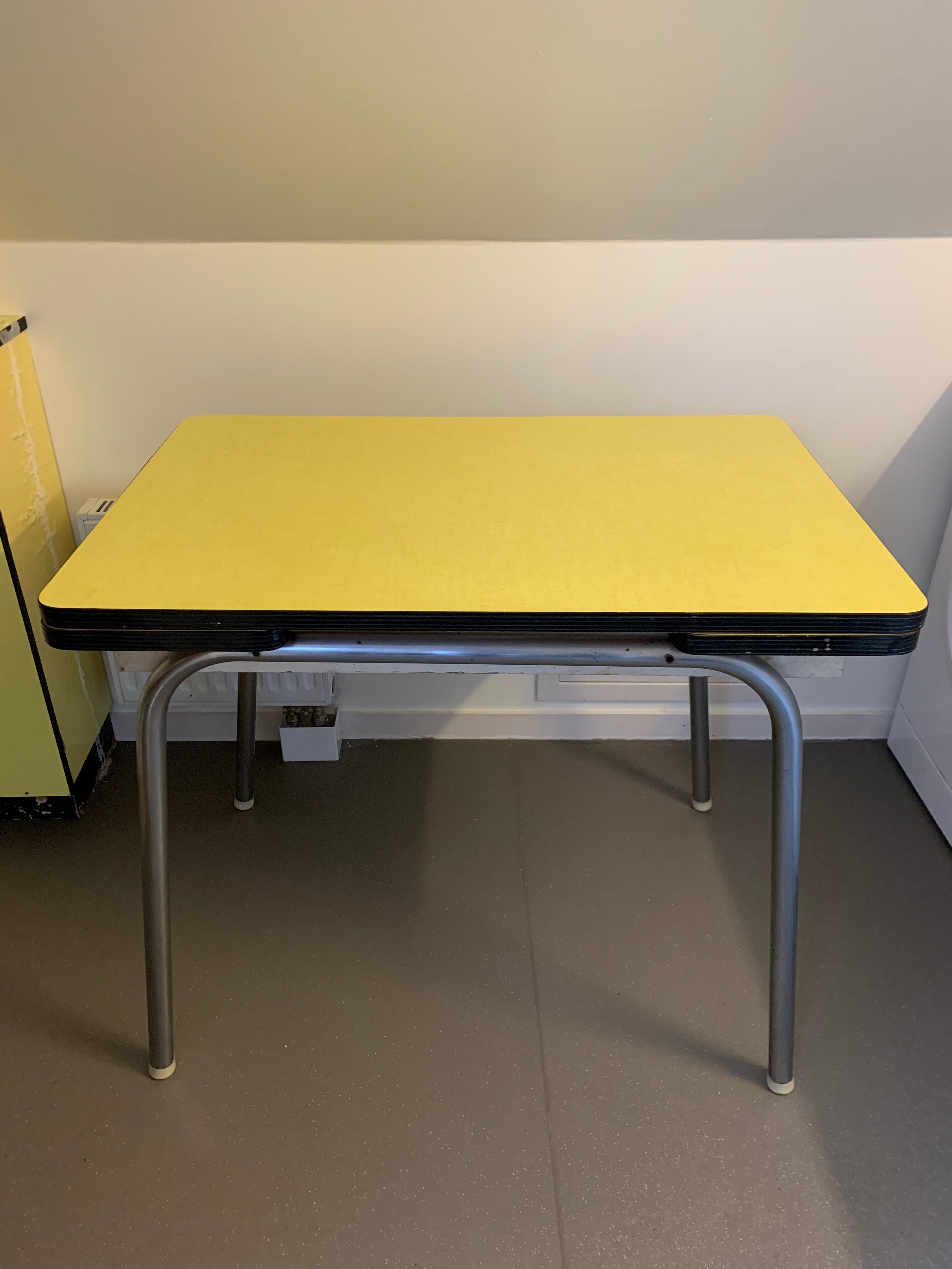 Yellow formica table