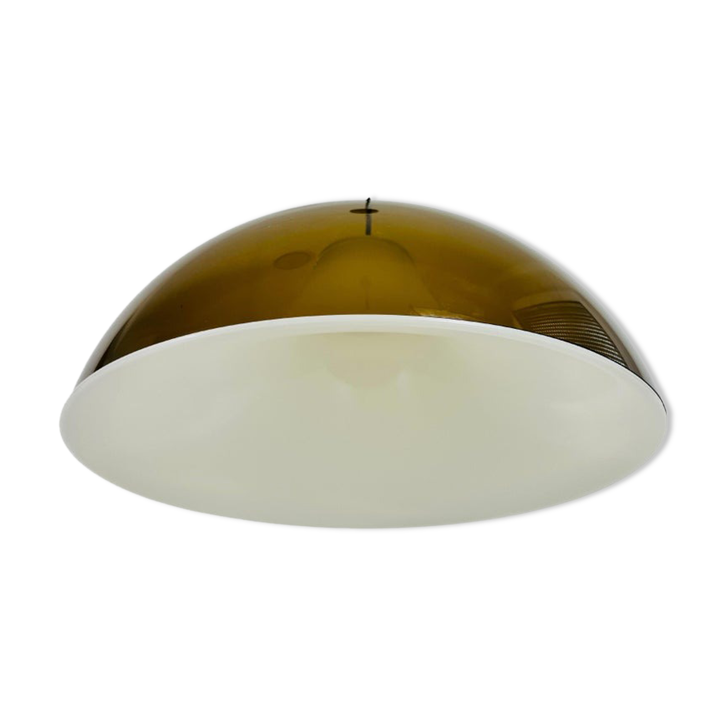 Brown and white acrylic glass suspension lamp, 1970