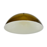 Brown and white acrylic glass suspension lamp, 1970