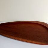 Scandinavian tray in solid teak free form 50s